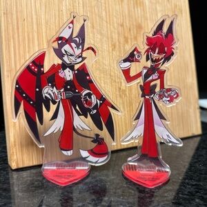 Bundle lot set 2 Hazbin Hotel maid cafe anime acrylic figure standee